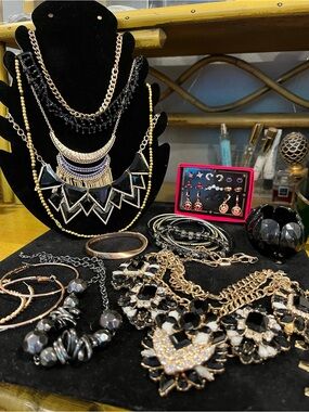Black and Gold Jewelry Vintage to Now Esoteric Witch Priestess